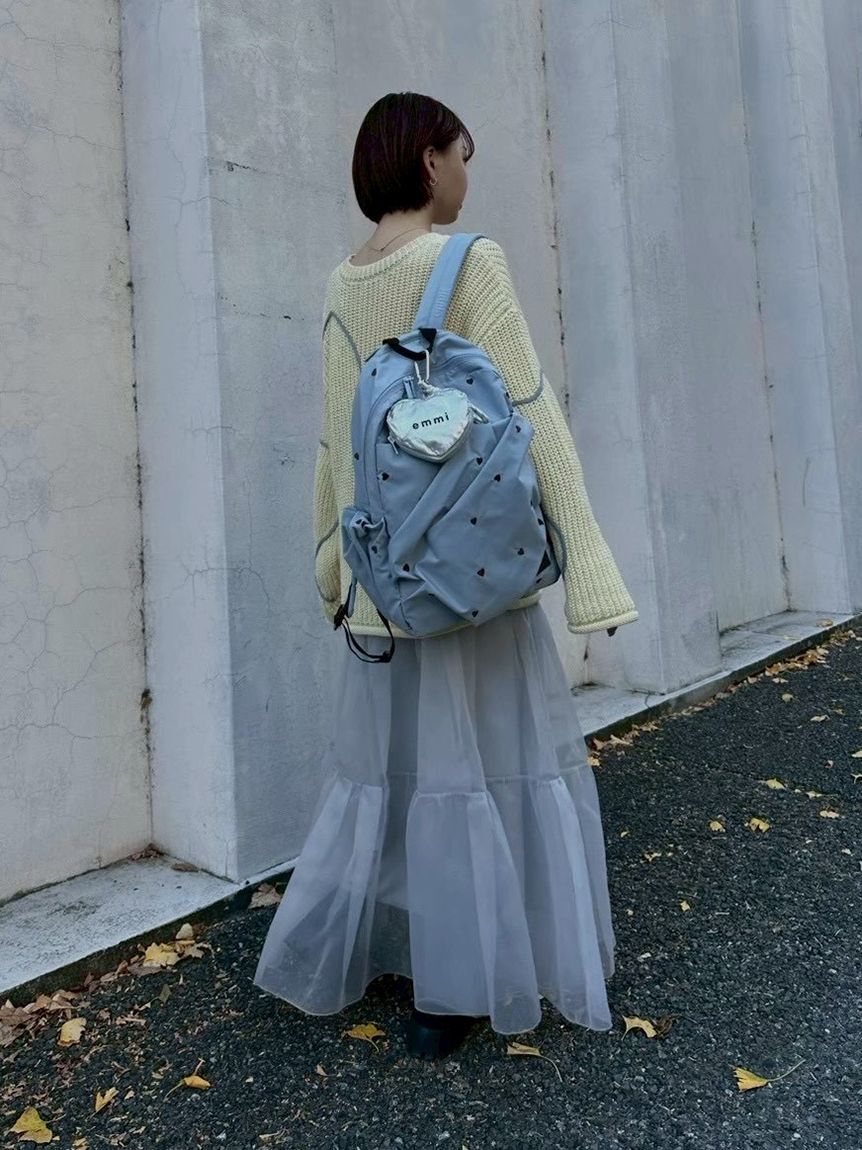 emmi atelier「【HEART】 【USAGI ONLINE・ZOZO限定カラーあり】eco ハートギャザーボディーバックパック/撥水」|リュック|