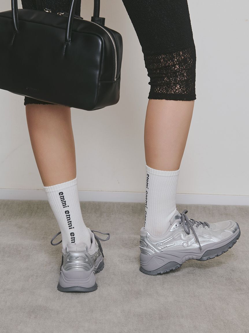 emmi atelier「emmiロゴコットンリブソックス」|ソックス|