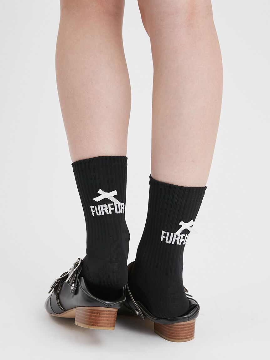 FURFUR「【限定カラー】リボンロゴソックス」|ソックス|BLK