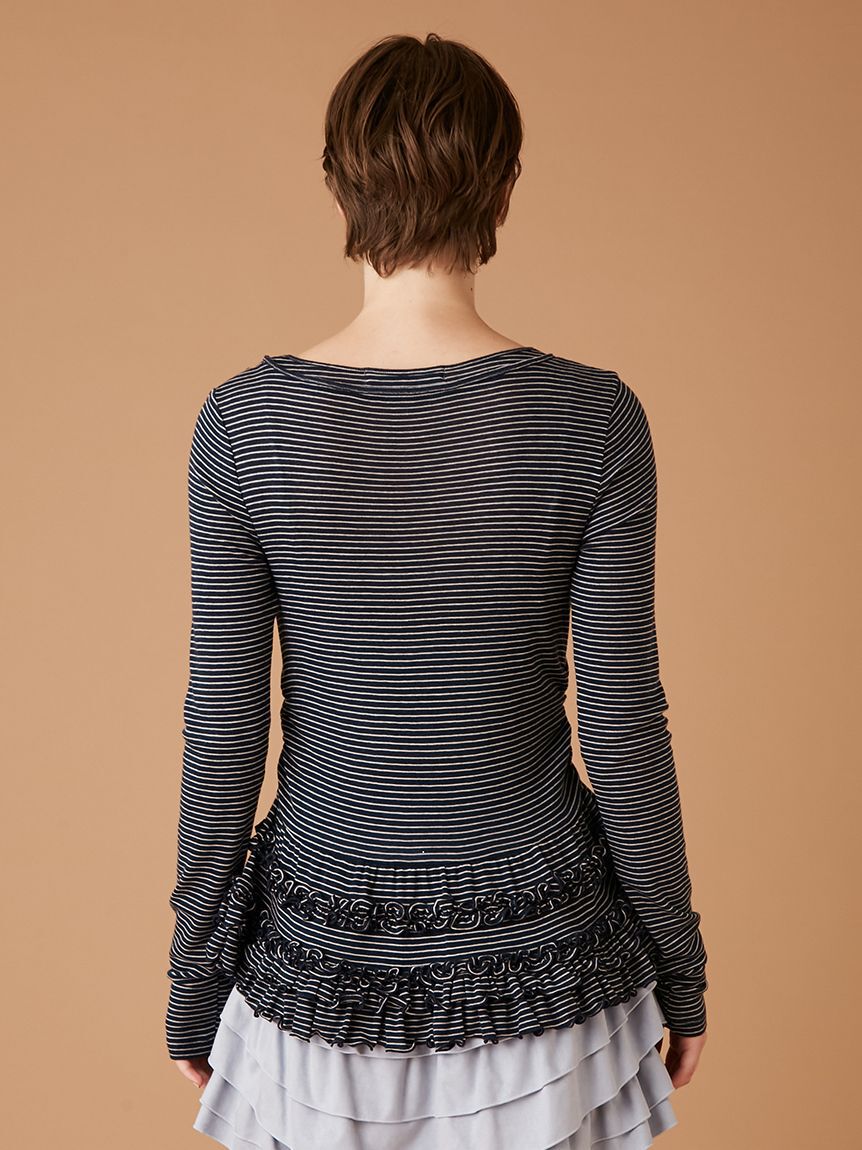 FURFUR「裾フリルジャージートップス」|Tシャツ・カットソー|