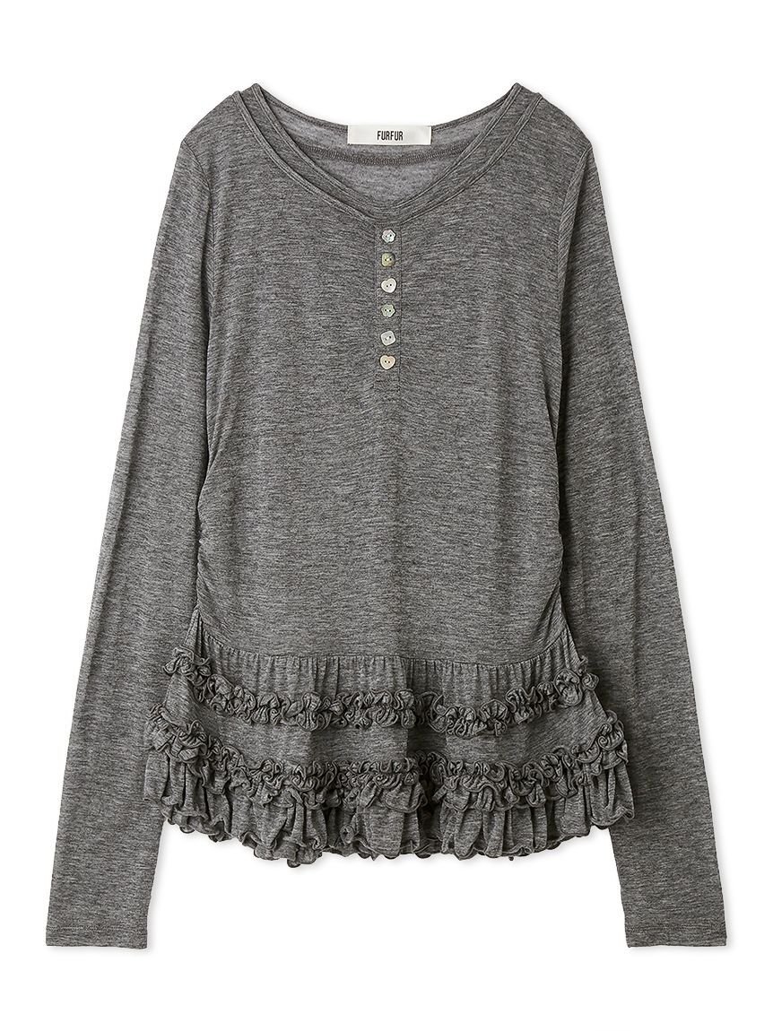 FURFUR「裾フリルジャージートップス」|Tシャツ・カットソー|