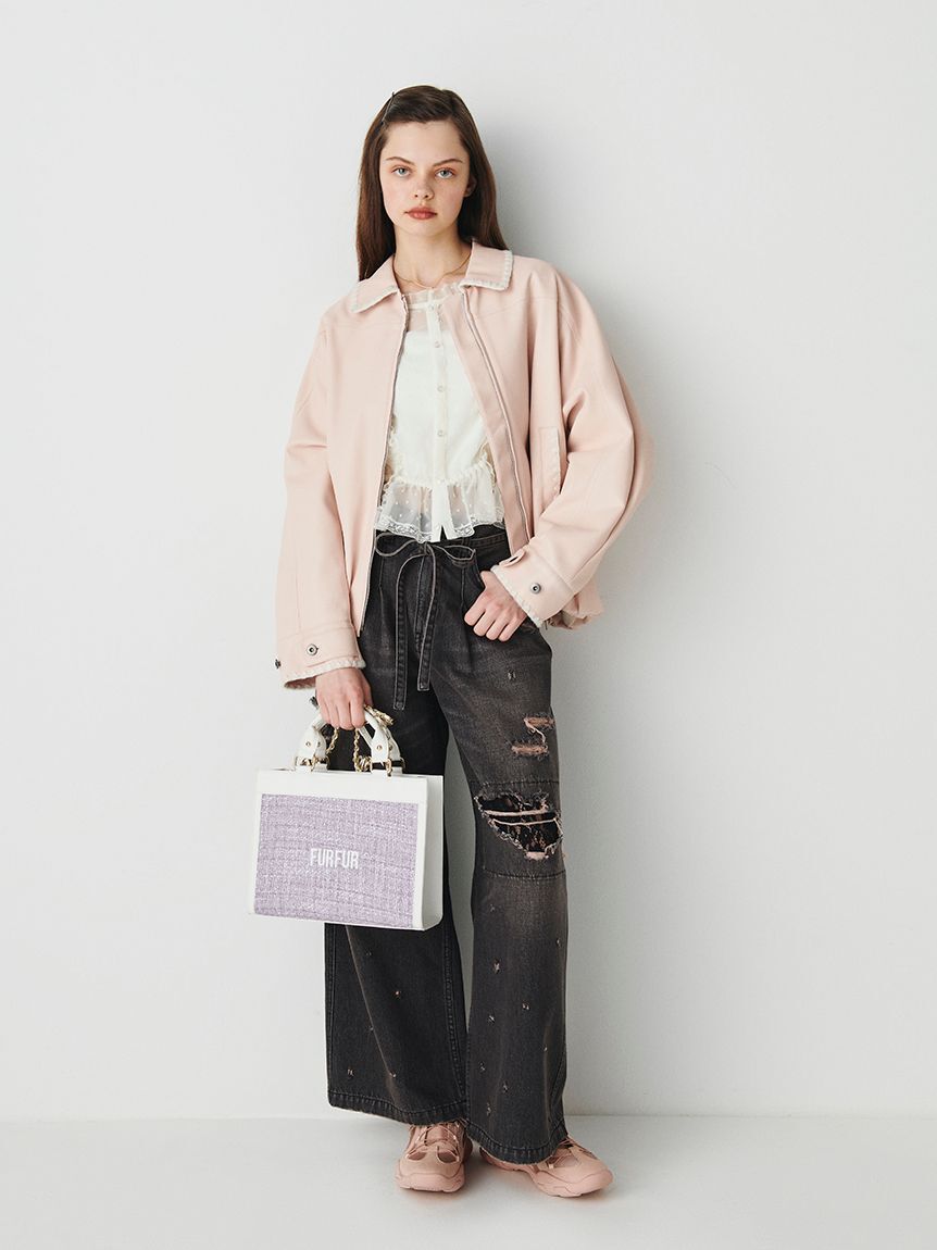 FURFUR「(Lsize) ツイードロゴトートバッグ【WEB・一部店舗限定】」|トートバッグ|