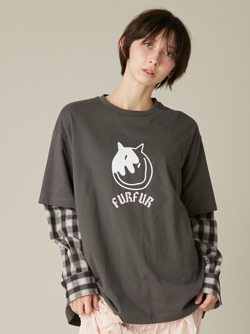 FURFUR「フェイクレイヤードキャットTシャツ」|Tシャツ・カットソー|