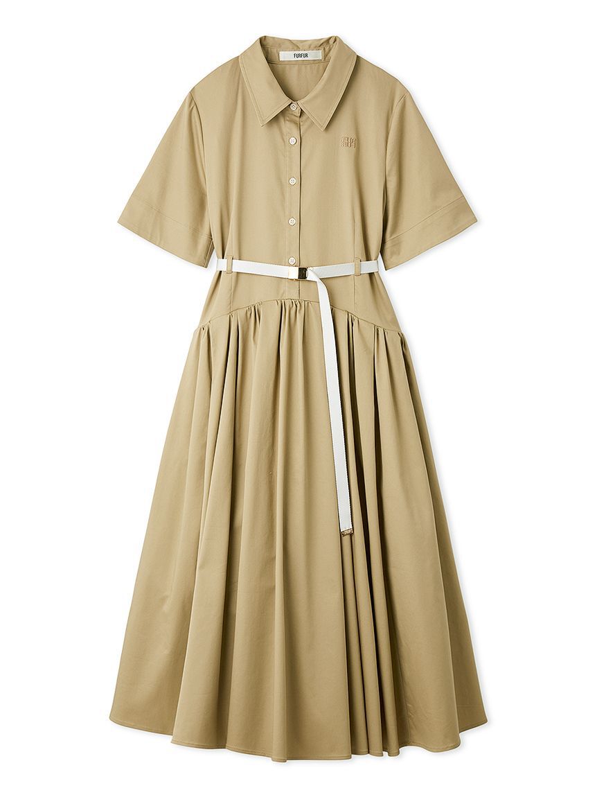 FURFUR「【限定サイズ】ベルト付きコードレーンシャツワンピース」|ワンピース|