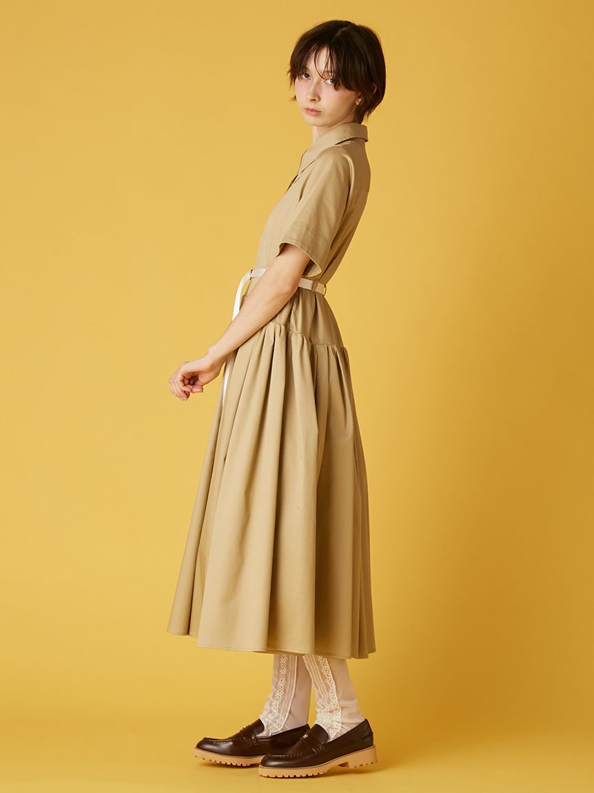 FURFUR「【限定サイズ】ベルト付きコードレーンシャツワンピース」|ワンピース|