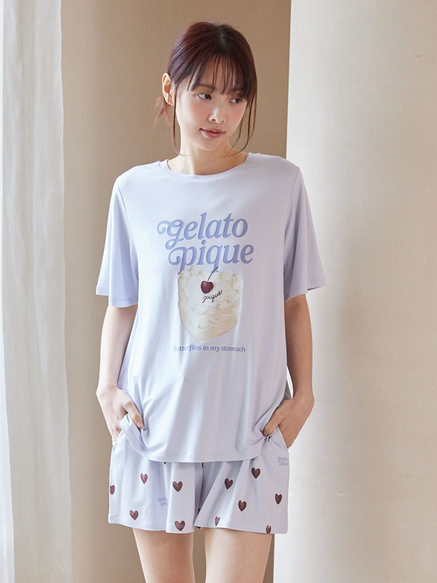 gelato pique「【接触冷感】ハート柄ショートパンツ」|ルームウェア|