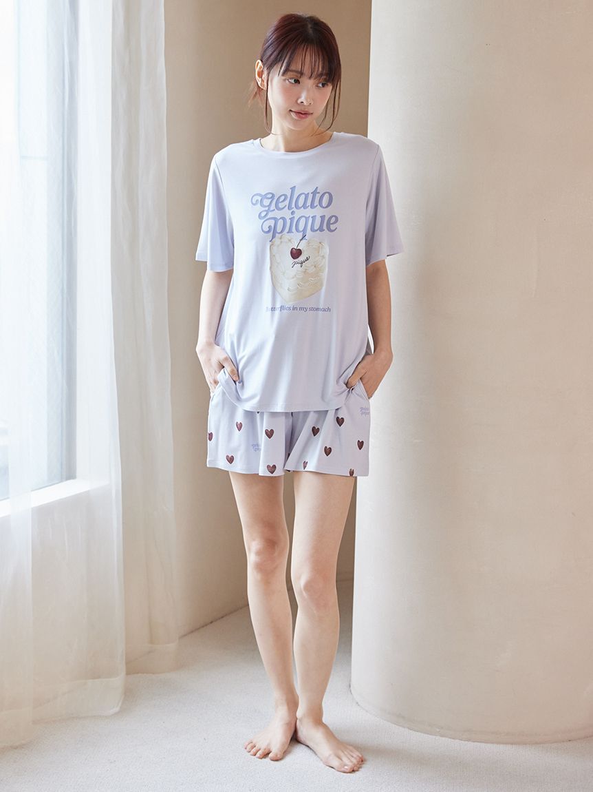 gelato pique「【接触冷感】ハート柄ショートパンツ」|ルームウェア|