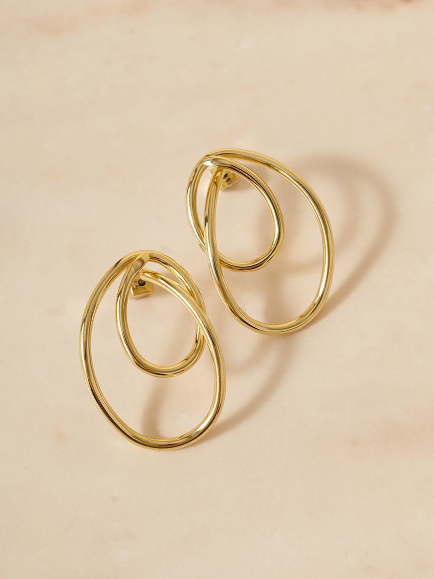 SNIDEL「ダブルラインフープピアス」|ピアス|GLD