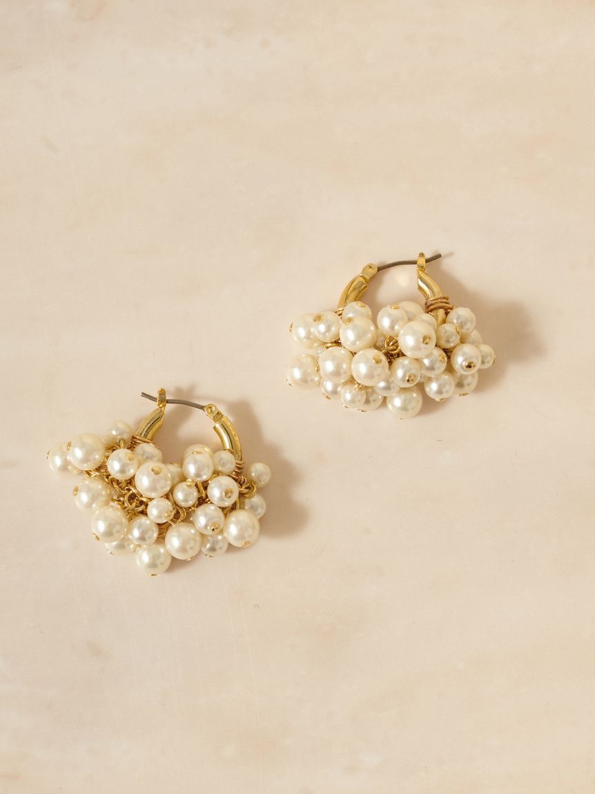 SNIDEL「フォームビーズフープピアス」|ピアス|