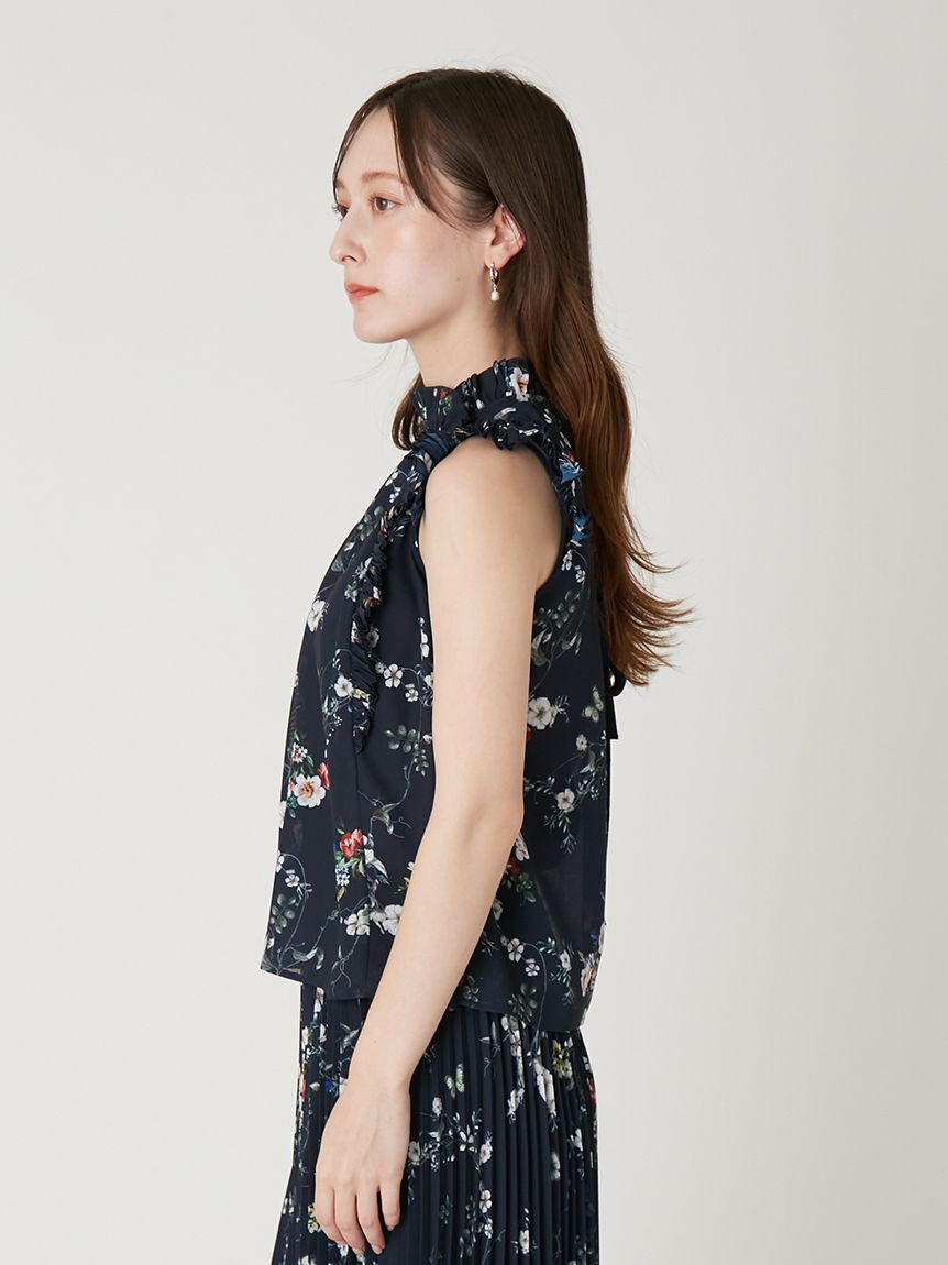 FRAY I.D「フラワープリントギャザーフリルブラウス」|シャツ・ブラウス|