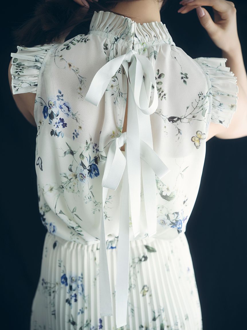 FRAY I.D「フラワープリントギャザーフリルブラウス」|シャツ・ブラウス|