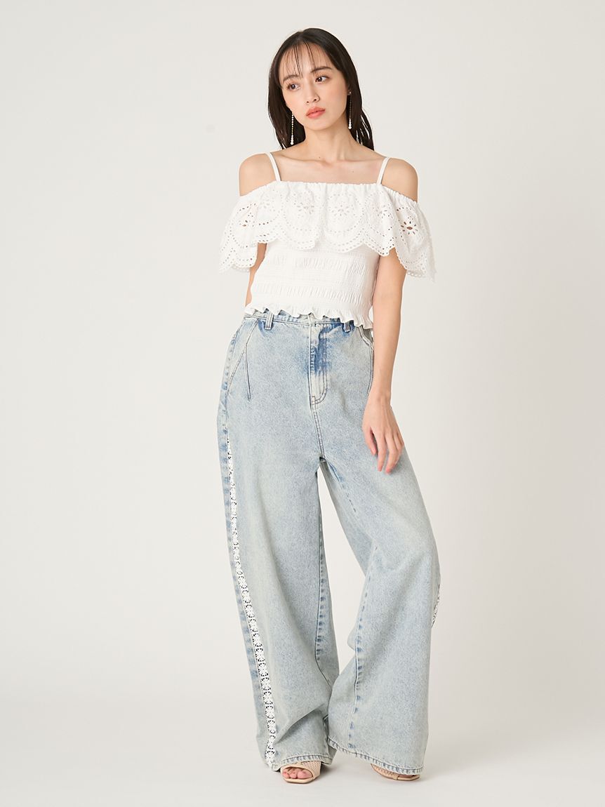 FRAY I.D「オフショルダーレースブラウス」|シャツ・ブラウス|