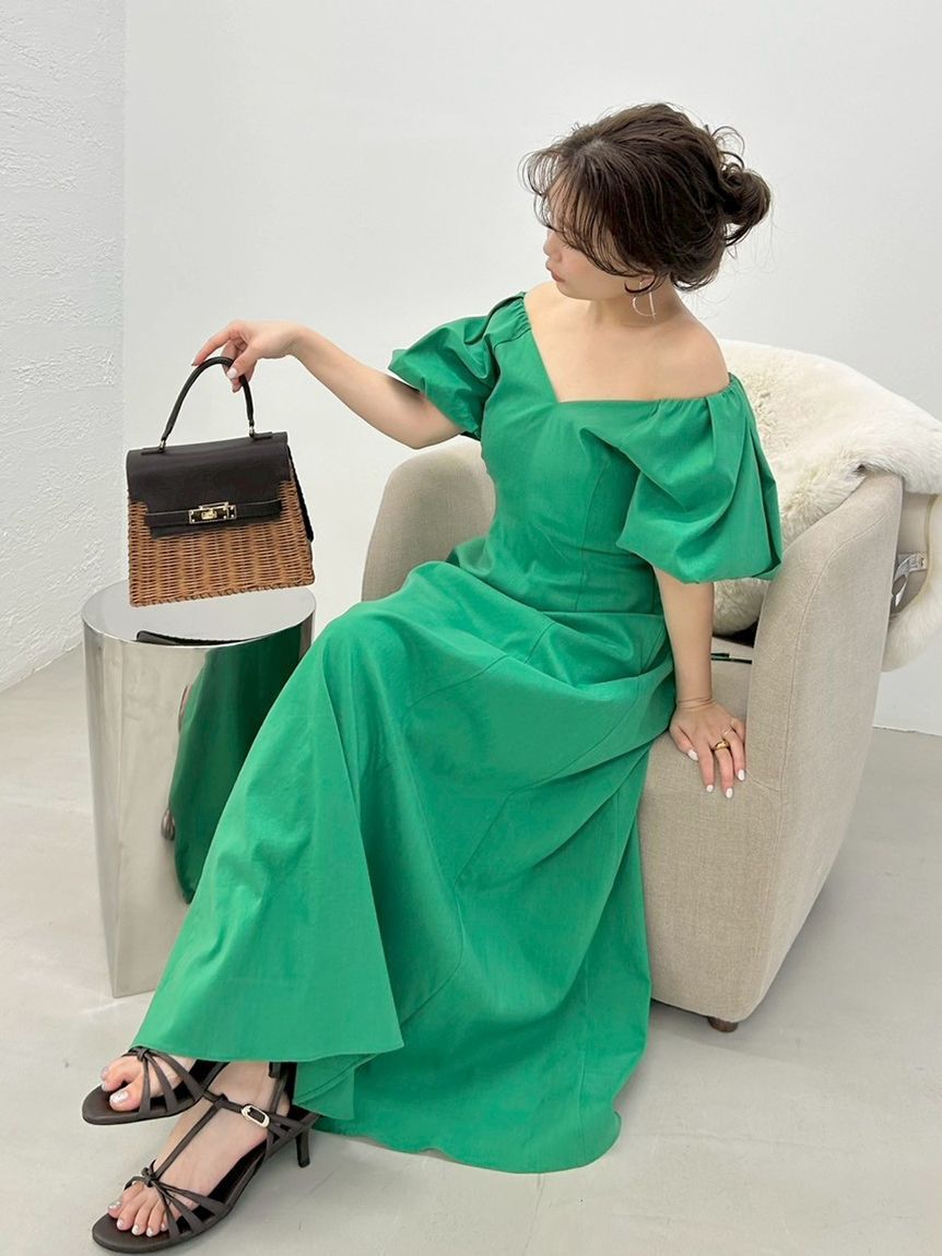 FRAY I.D「【00サイズあり】ボリュームパフスリーブワンピース」|ワンピース|GRN