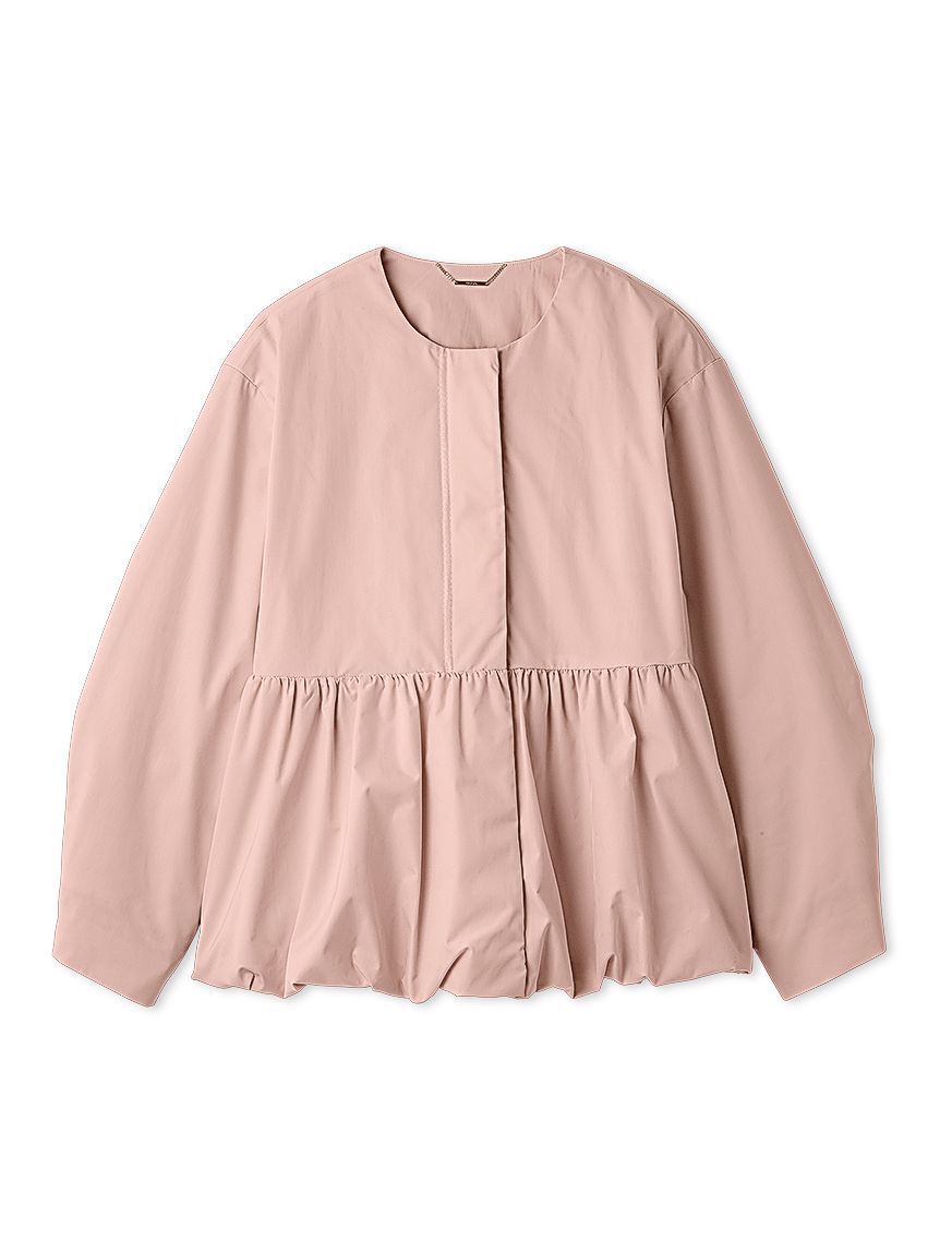 CELFORD「薄中綿ペプラムノーカラーコート」|ノーカラージャケット|