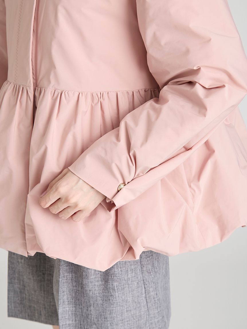 CELFORD「薄中綿ペプラムノーカラーコート」|ノーカラージャケット|