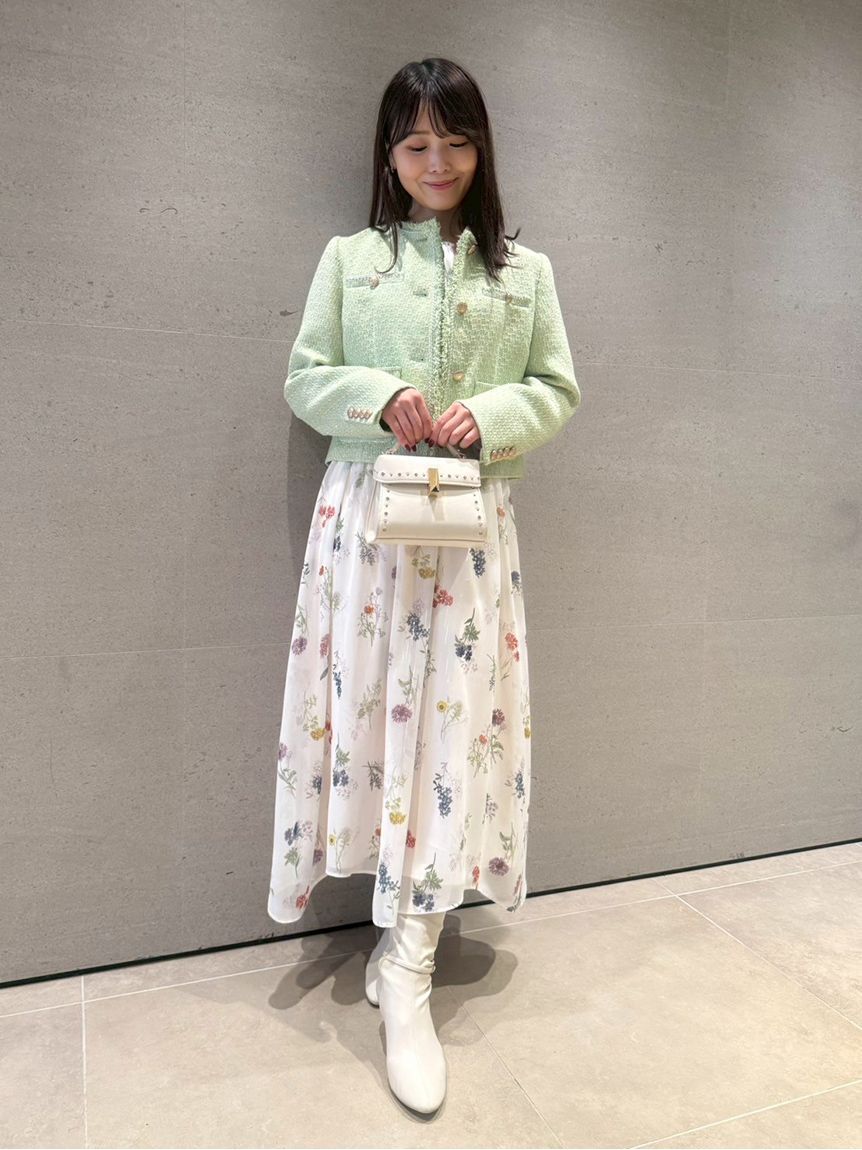 CELFORD「フリンジツイードジャケット」|ノーカラージャケット|