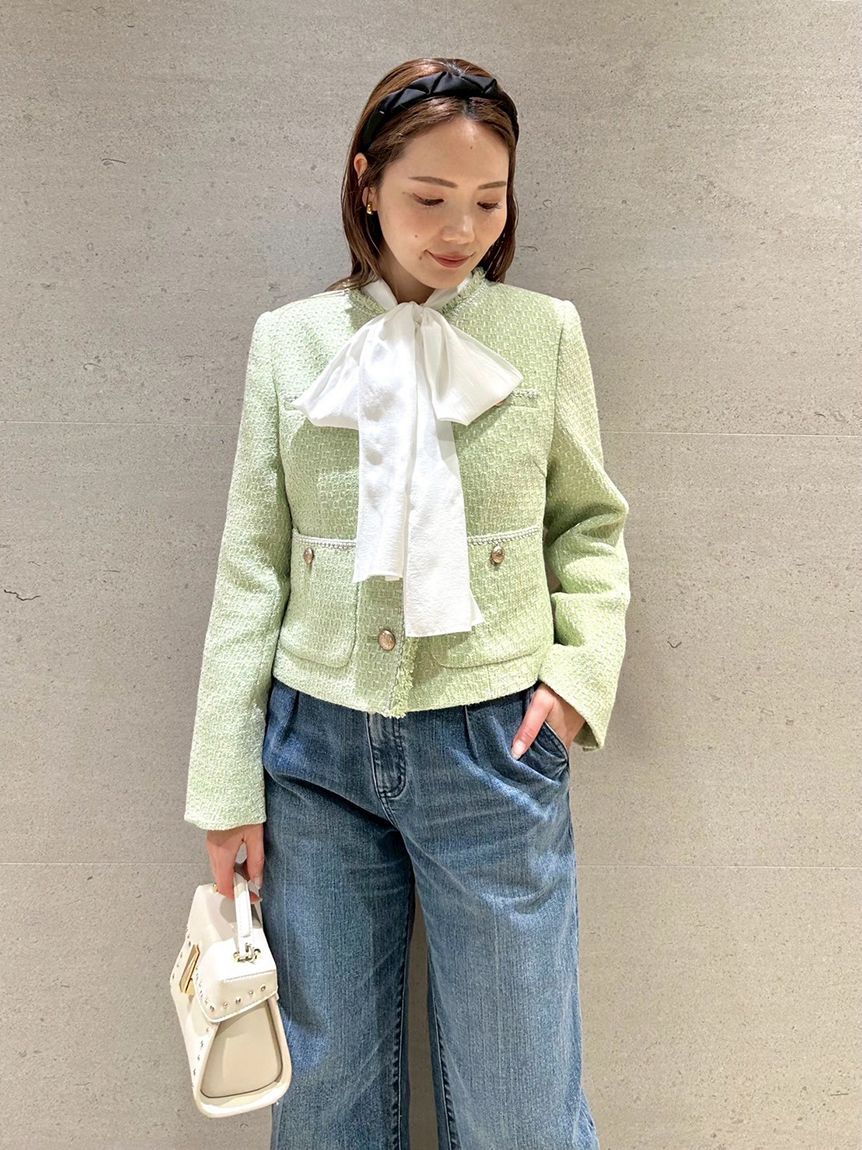 CELFORD「フリンジツイードジャケット」|ノーカラージャケット|MNT