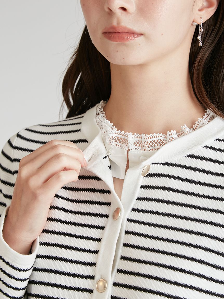 CELFORD「デタッチャブルリボン＆カラーカーディガン」|カーディガン|