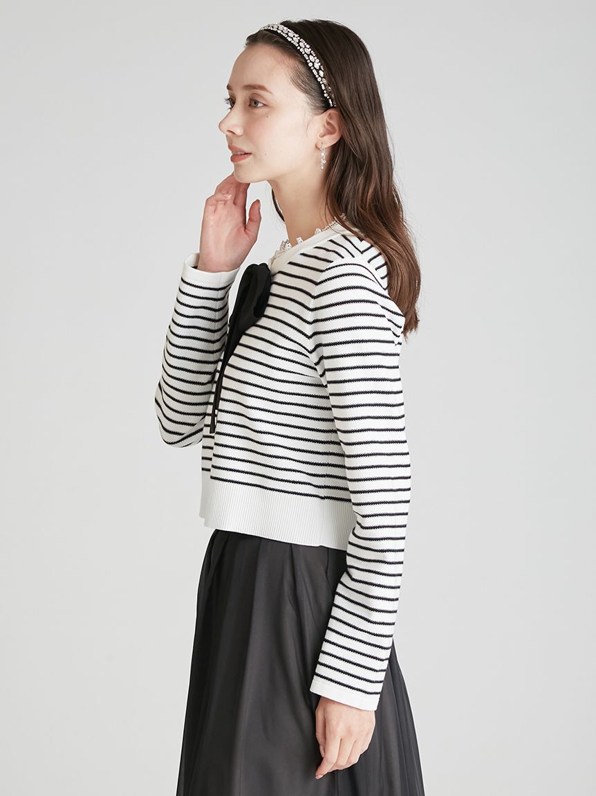 CELFORD「デタッチャブルリボン＆カラーカーディガン」|カーディガン|