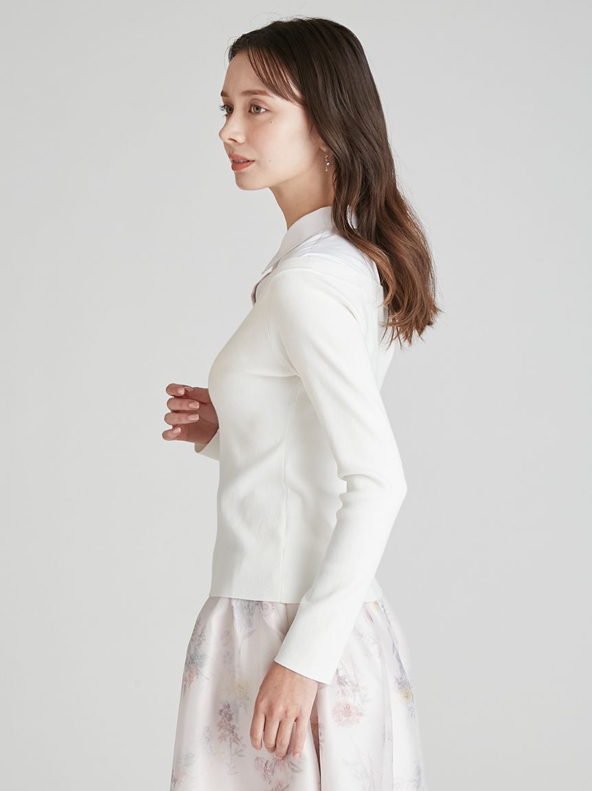 CELFORD「シャツレイヤードニットプルオーバー」|ニット・セーター|