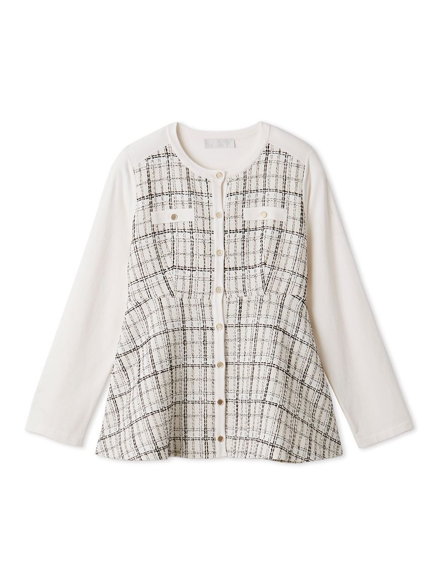 CELFORD「ツイードペプラムカーディガン」|カーディガン|