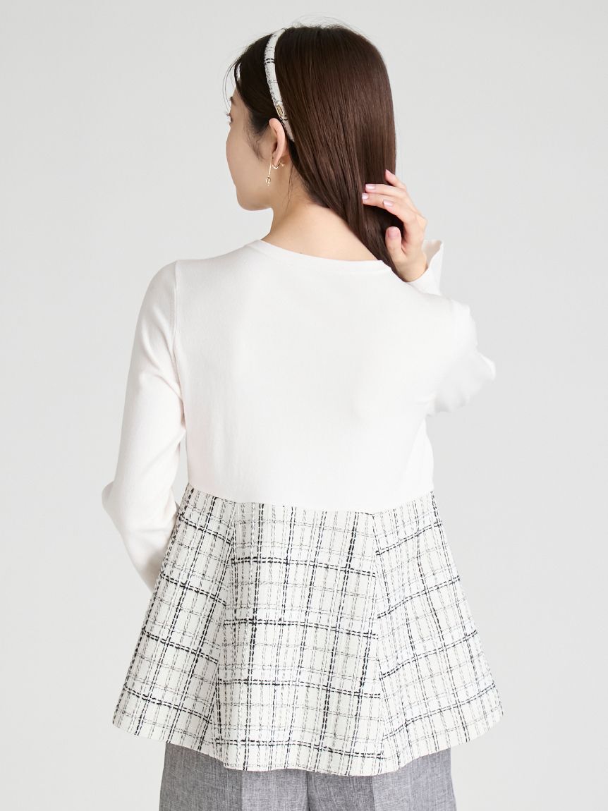 CELFORD「ツイードペプラムカーディガン」|カーディガン|