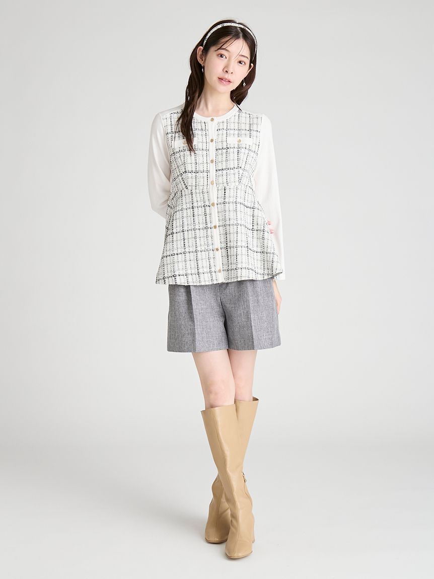 CELFORD「ツイードペプラムカーディガン」|カーディガン|