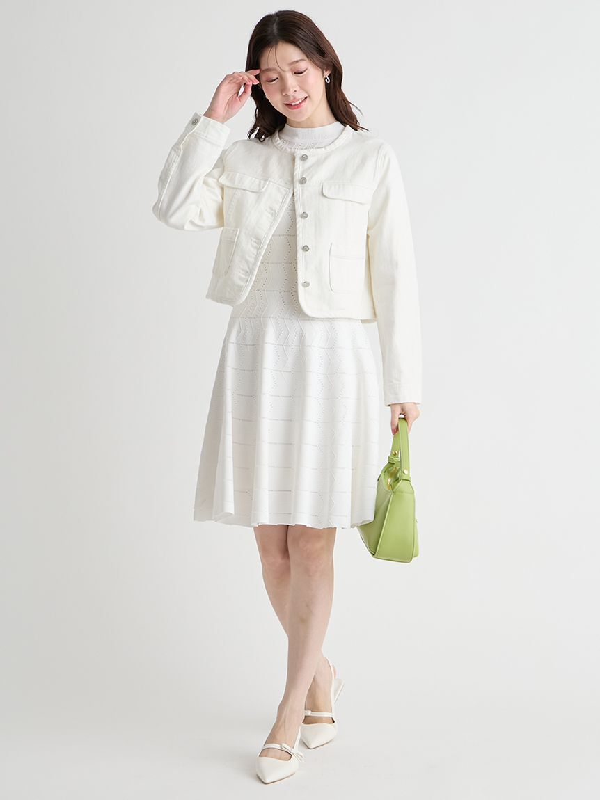 CELFORD「ノーカラーデニムジャケット」|デニムジャケット|