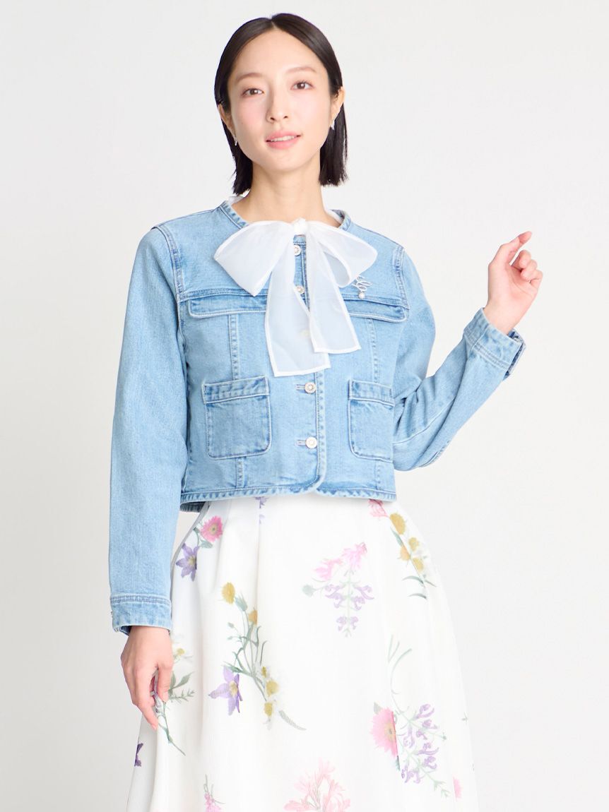 CELFORD「ノーカラーデニムジャケット」|デニムジャケット|