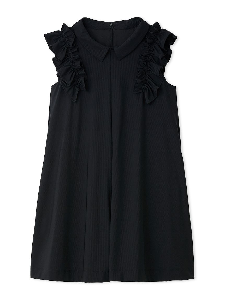 CELFORD「【水陸両用可】衿付きフリルロンパース」|オールインワン|BLK