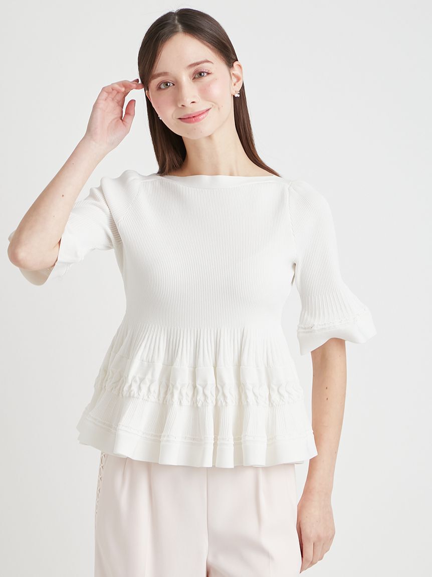 CELFORD「【洗える】テクスチャードニットプルオーバー」|Tシャツ・カットソー|