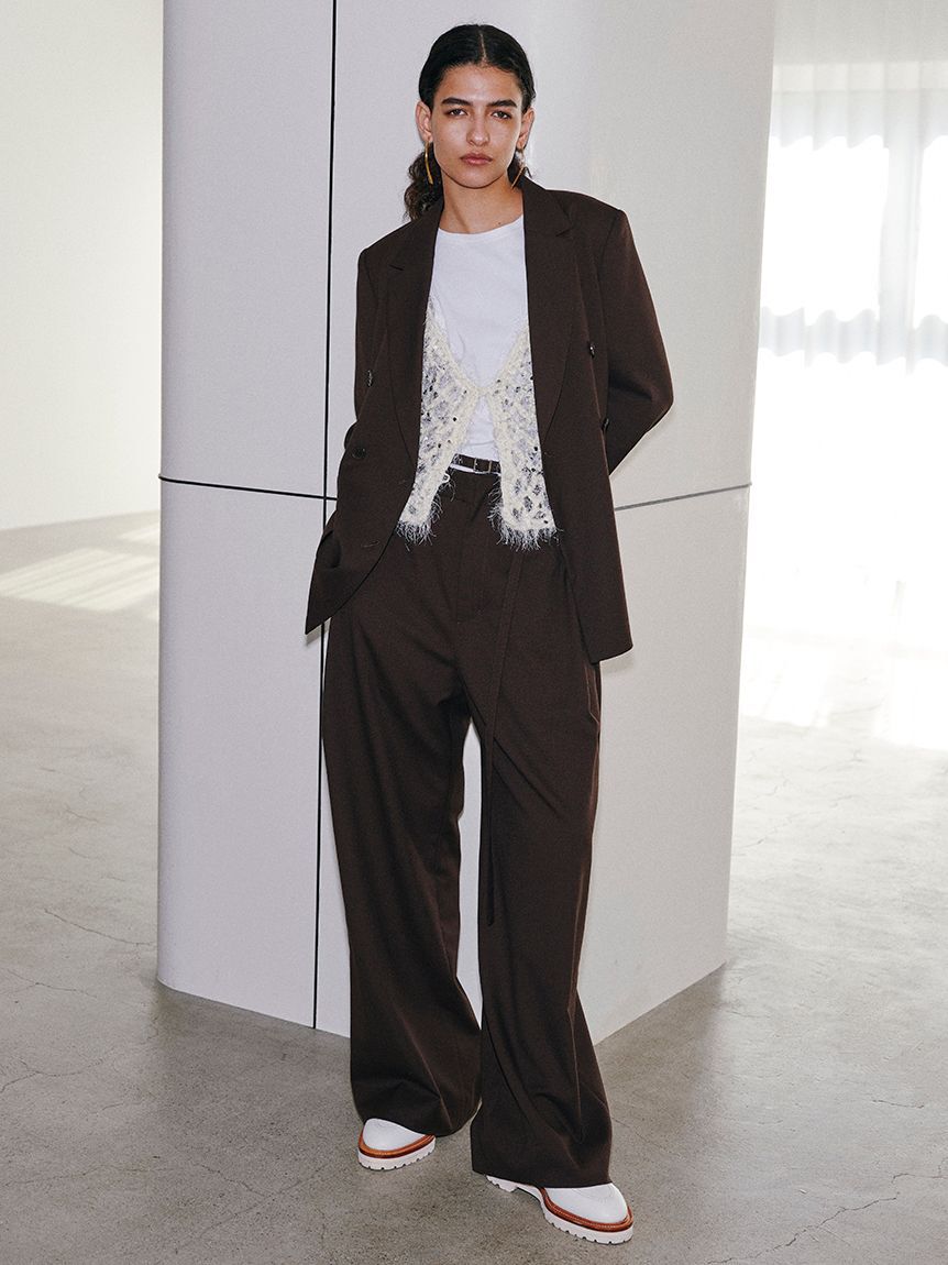 styling/「【セットアップ対応】ダブルベルトスーツパンツ」|チノ|