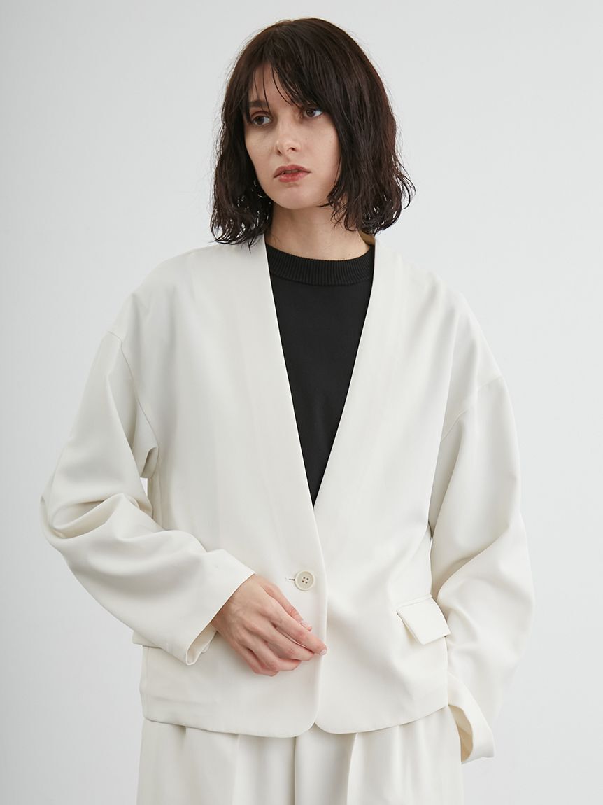 styling/「ノーカラースーツジャケット」|ノーカラージャケット|