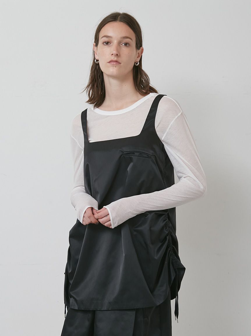 styling/「【セットアップ対応】ナイロンフレアロングトップス」|Tシャツ・カットソー|