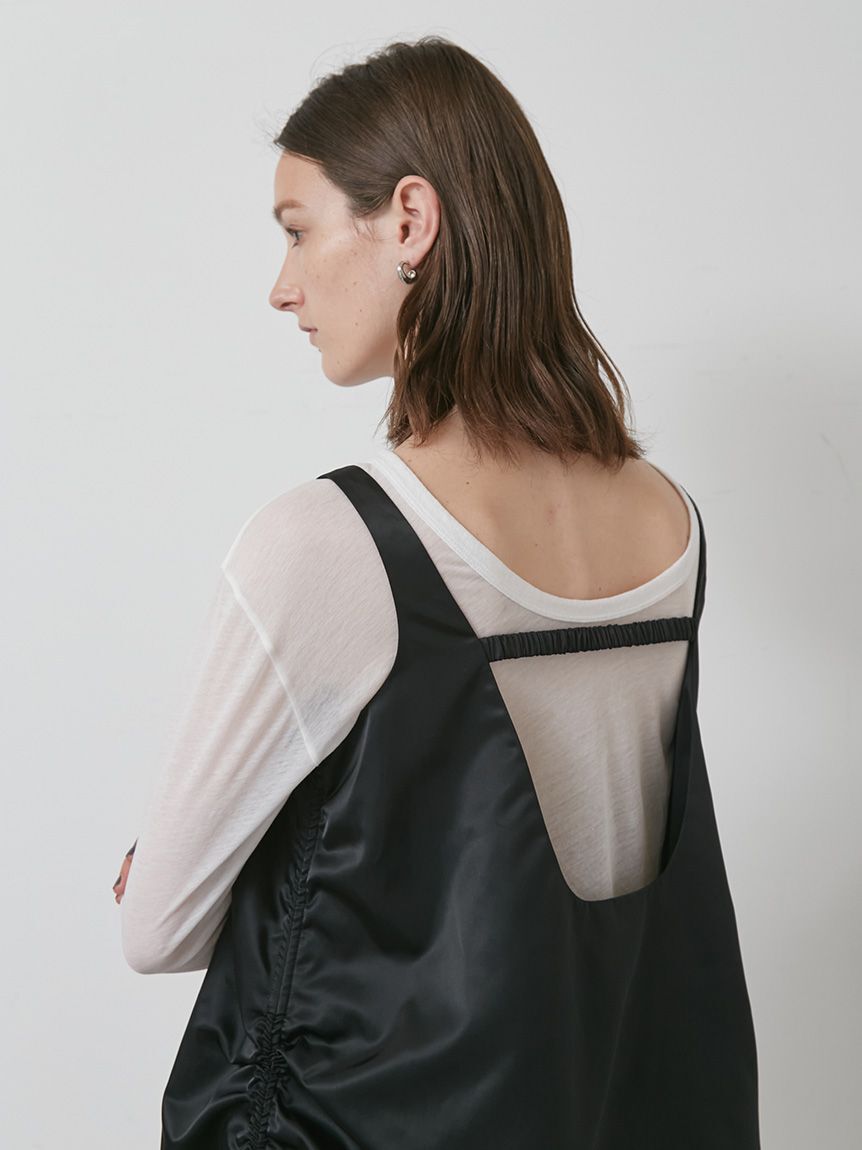 styling/「【セットアップ対応】ナイロンフレアロングトップス」|Tシャツ・カットソー|