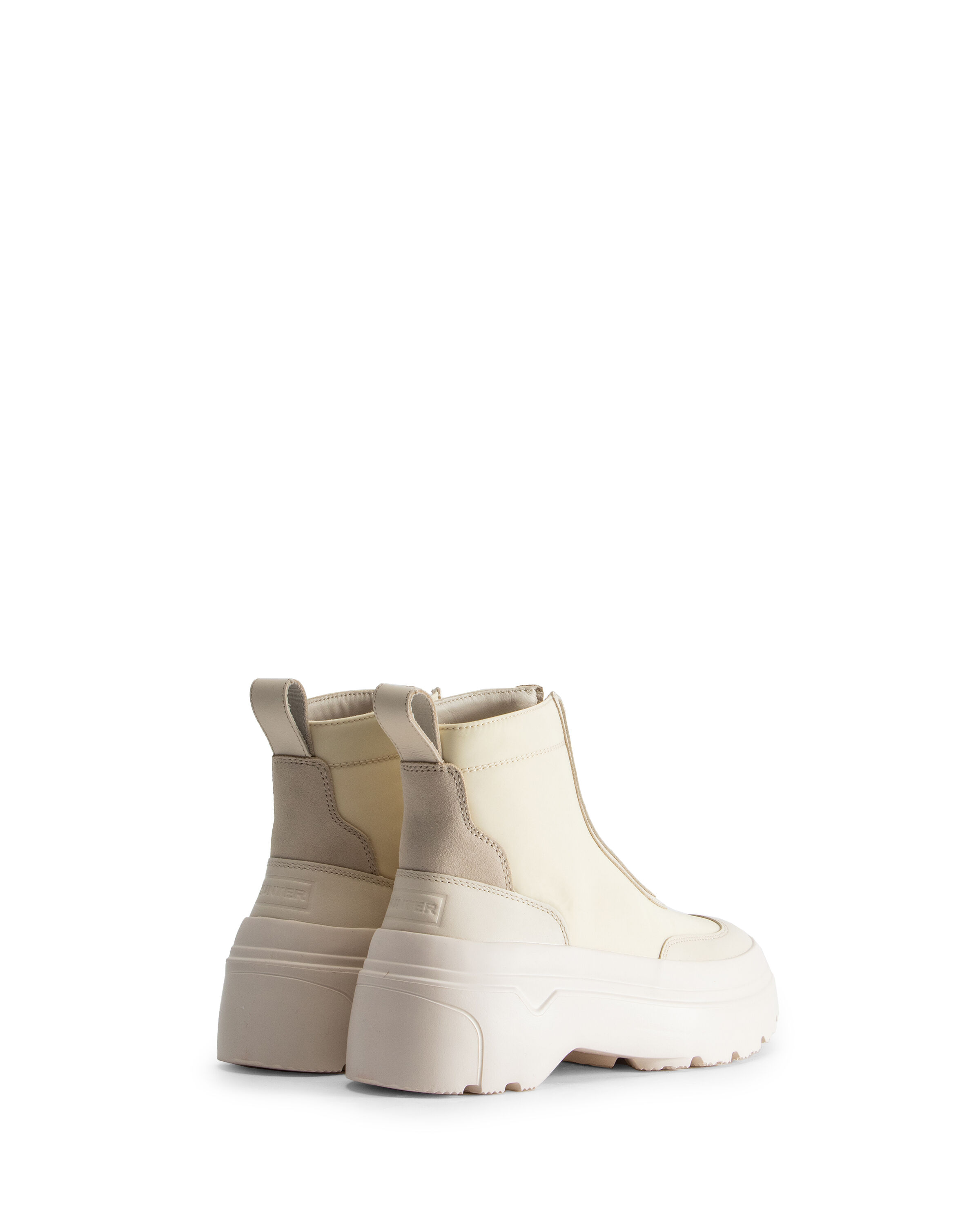 HUNTER「レディース エクスプローラー アンクル ジップ フラットフォームブーツ」|ショートブーツ|