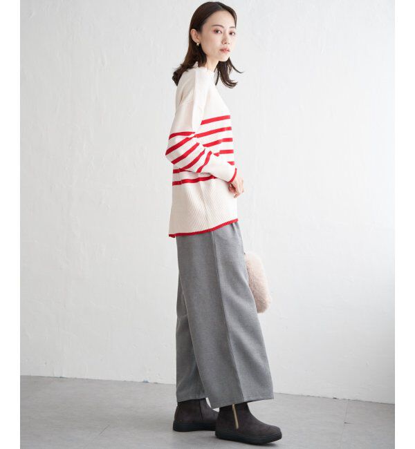 ikka「バックスリットボーダーニットプルオーバー」|ニット・セーター|
