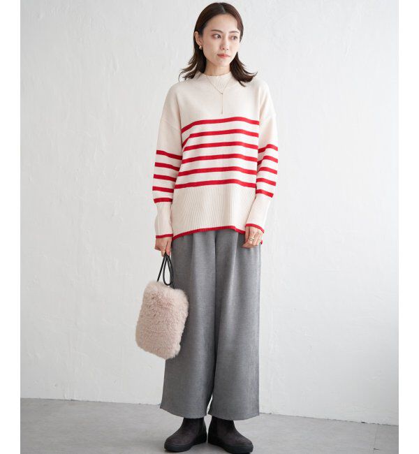 ikka「バックスリットボーダーニットプルオーバー」|ニット・セーター|