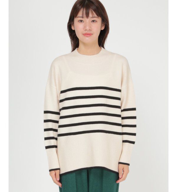 ikka「バックスリットボーダーニットプルオーバー」|ニット・セーター|