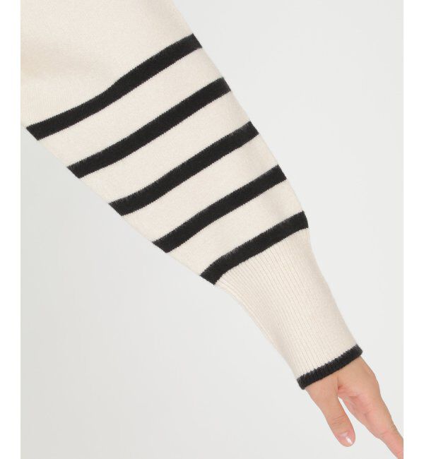 ikka「バックスリットボーダーニットプルオーバー」|ニット・セーター|