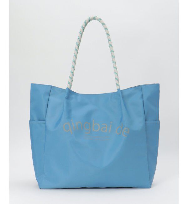 ikka「撥水ロゴ入りビッグトートバッグ」|その他|ブルー