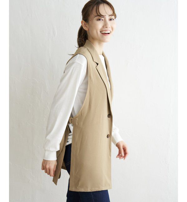 ikka「サイドベルトテーラードジレ」|ダウンベスト・ベスト|