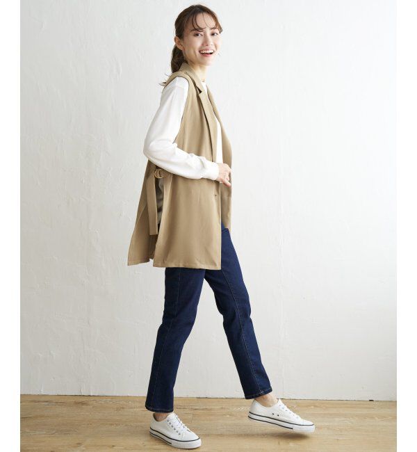 ikka「サイドベルトテーラードジレ」|ダウンベスト・ベスト|