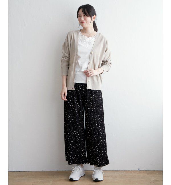 ikka「【接触冷感／UVカット】コットンUSA前後レースタンクトップ」|タンクトップ|