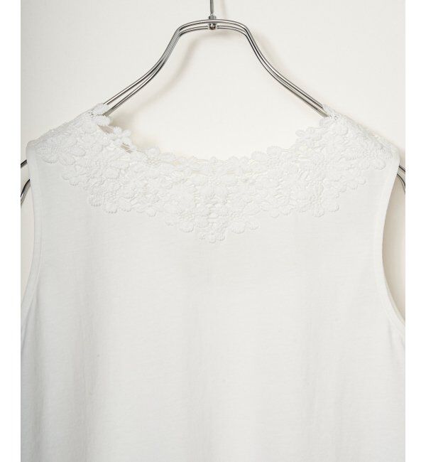ikka「【接触冷感／UVカット】コットンUSA前後レースタンクトップ」|タンクトップ|