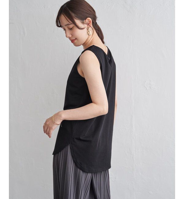 ikka「【雑誌InRed5月号掲載】コットンUSA裾ラウンドノースリプルオーバー」|タンクトップ|