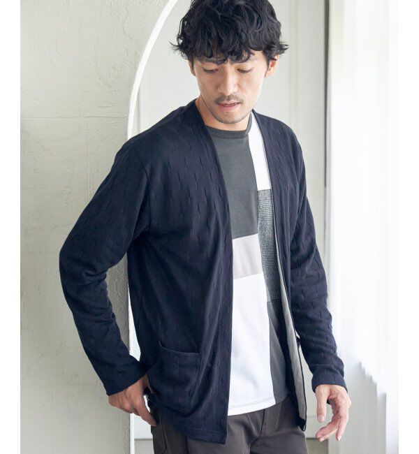 ikka「ジャカードボタンレスカーディガン」|カーディガン|