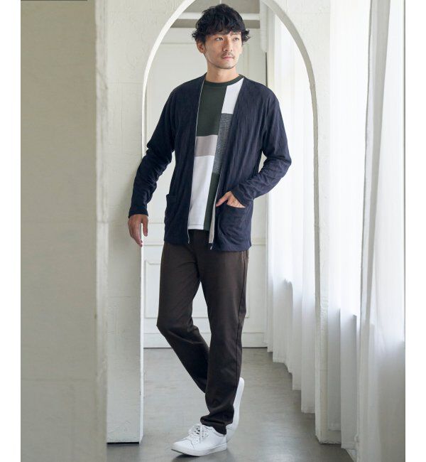 ikka「ジャカードボタンレスカーディガン」|カーディガン|