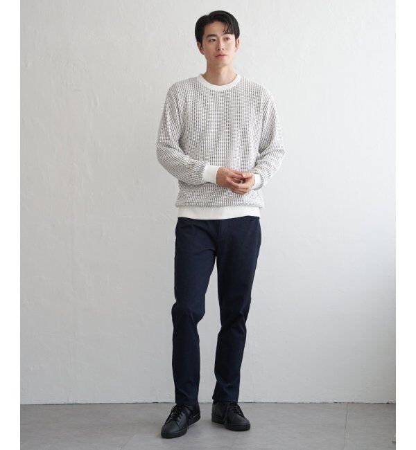ikka「ビッグワッフルクルーネックプルオーバー」|パーカー|