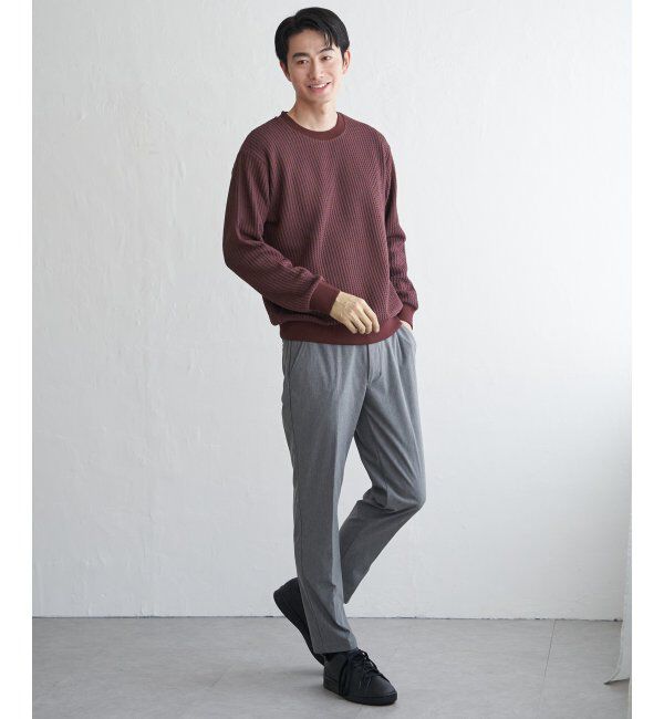 ikka「ビッグワッフルクルーネックプルオーバー」|パーカー|